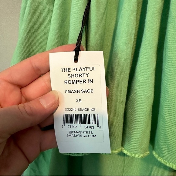 NWT Smash + Tess The Playful Shorty Romper in Smash Sage - Picture 7 of 11